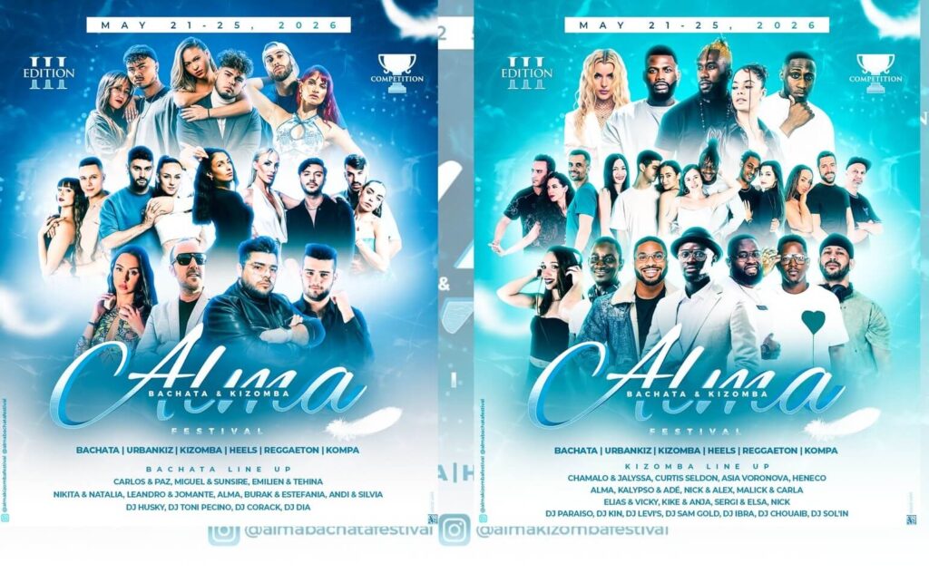 Dance Artists attending the Alma Bachata & Kizomba Festival 2026